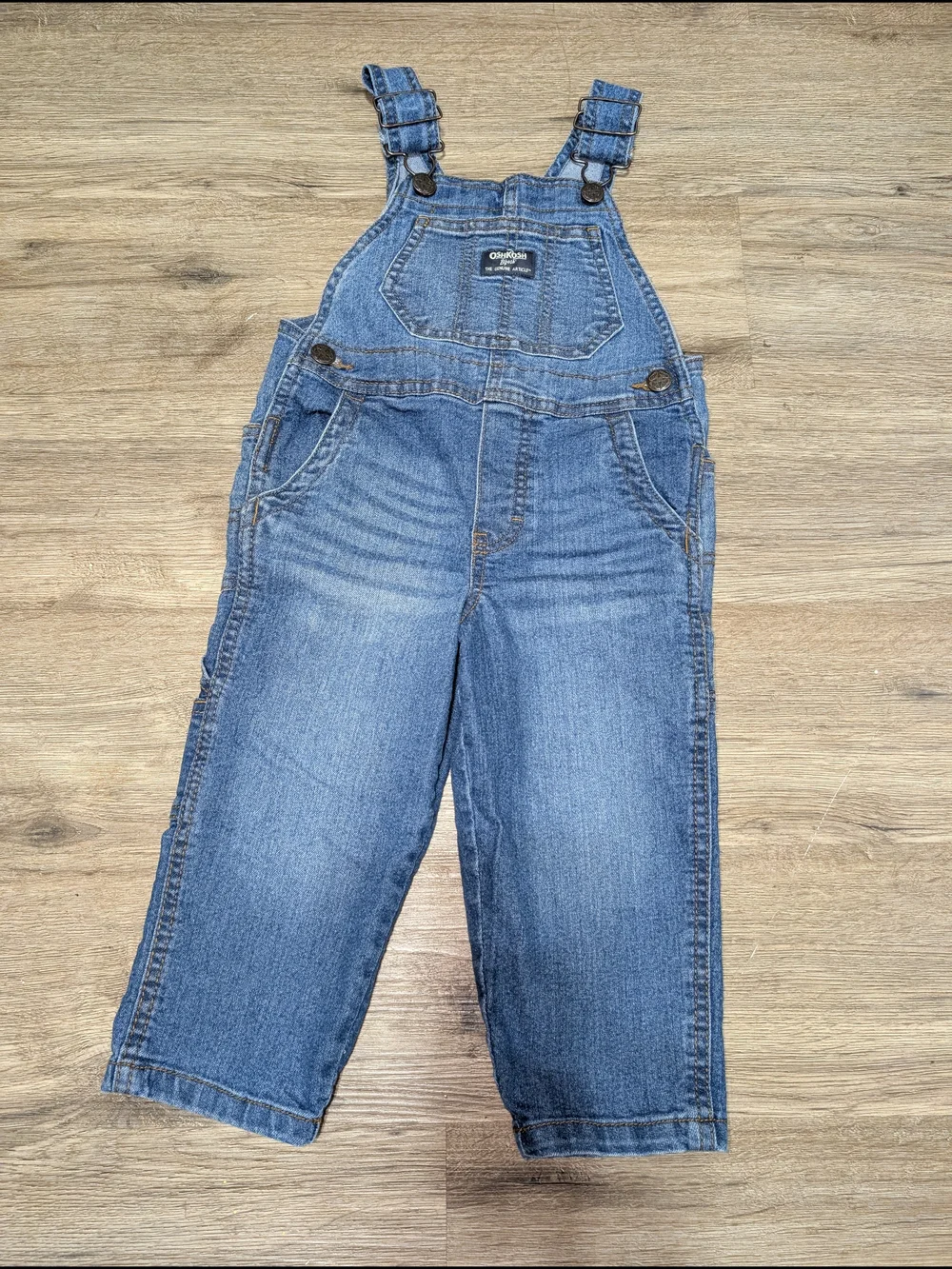 OshKosh B'gosh Toddler Kids 2T Medium Blue Denim Relaxed Fit Overalls